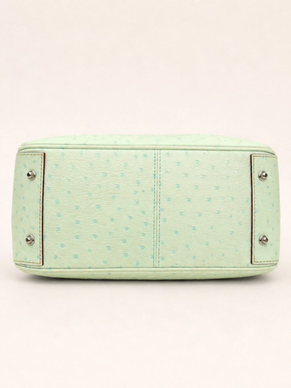 Dooney & Bourke Ostrich Embossed Leather Satchel Aqua Seafoam Blue Shoulder Bag - Picture 8 of 15
